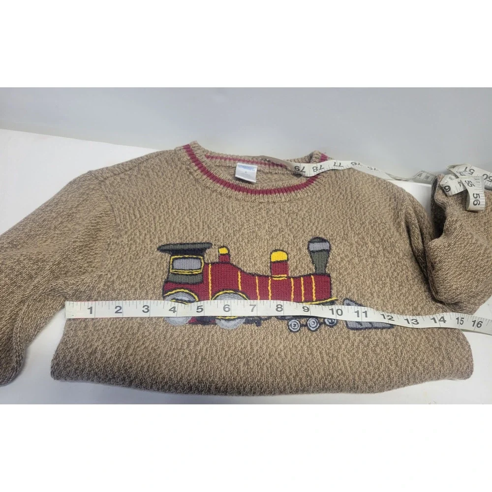 Gymboree Kids Brown Train Sweater Size 6 Cotton‎ Crew Neck Long Sleeve